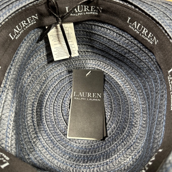 Lauren Ralph Lauren Sun Hat Blue One Size 100% Paper Straw Brand New With Tags main image 4
